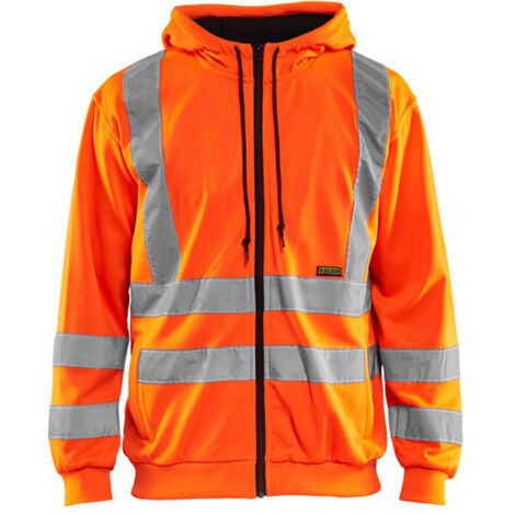 Sweat de travail zippé à capuche haute visibilité 3346 - Orange fluo XXL