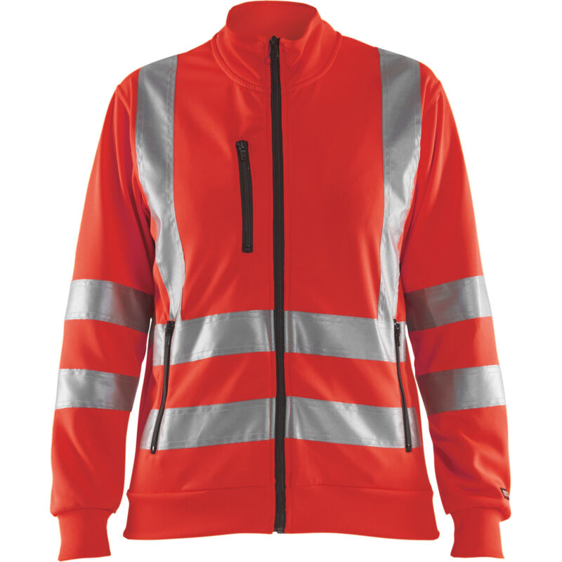 Sudadera de trabajo con cremallera de alta visibilidad para mujer 3308 - Rojo fluorescente L