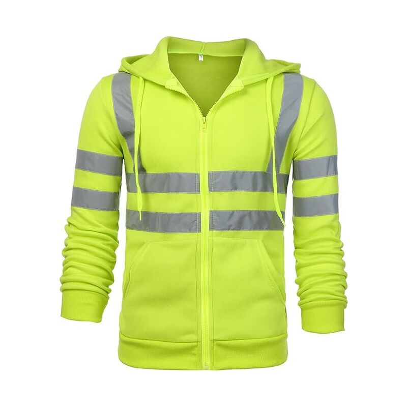 Rapanda – Veste de travail réfléchissante zippée en polaire chaude – Capuche – Taille 3XL – Couleur vert – Poches avant pratiques