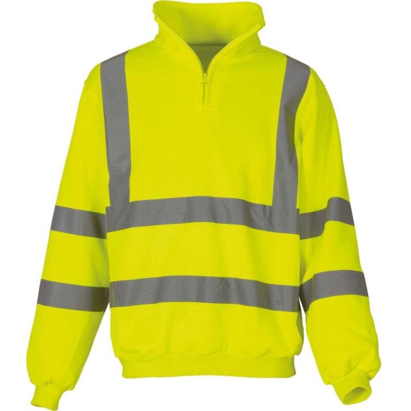Yoko - Sweat-shirt de travail col zippé haute visibilité Jaune 3XL