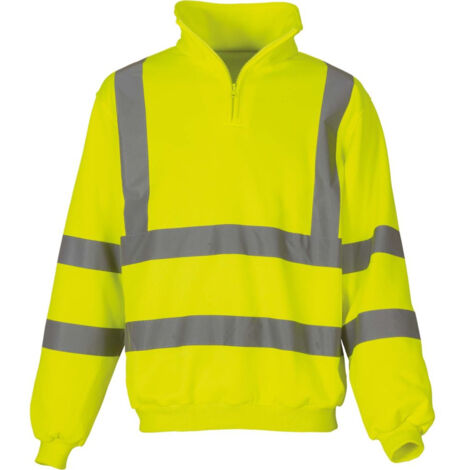 Sweat-shirt de travail col zippé haute visibilité Yoko Jaune XL.
