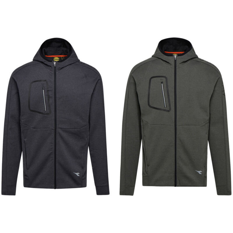 Sweat-shirt de travail stretch en molleton non gratté avec capuche Diadora cross fz Gris Foncé xxl