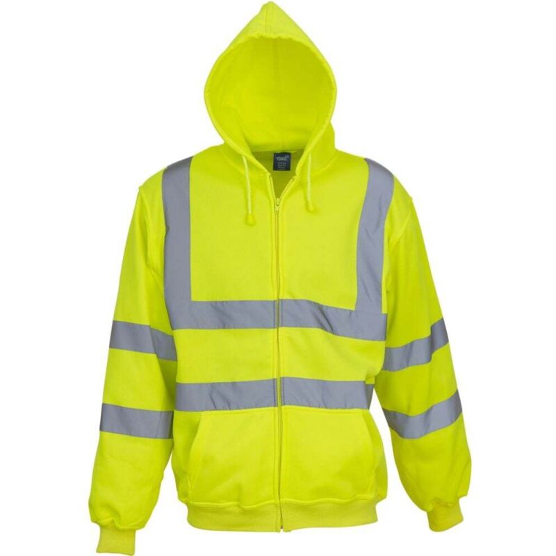 Sweat-shirt de travail zippé à capuche Yoko haute visibilité Jaune Fluo xl Sweat-shirt de travail zippé à capuche Yoko haute visibilité Jaune Fluo xl