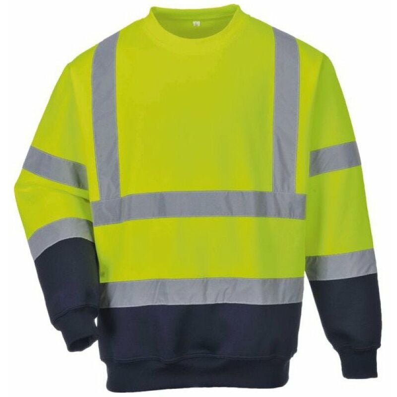 Sweatshirt bicolore HiVis couleur : Jaune/Marine taille s Portwest