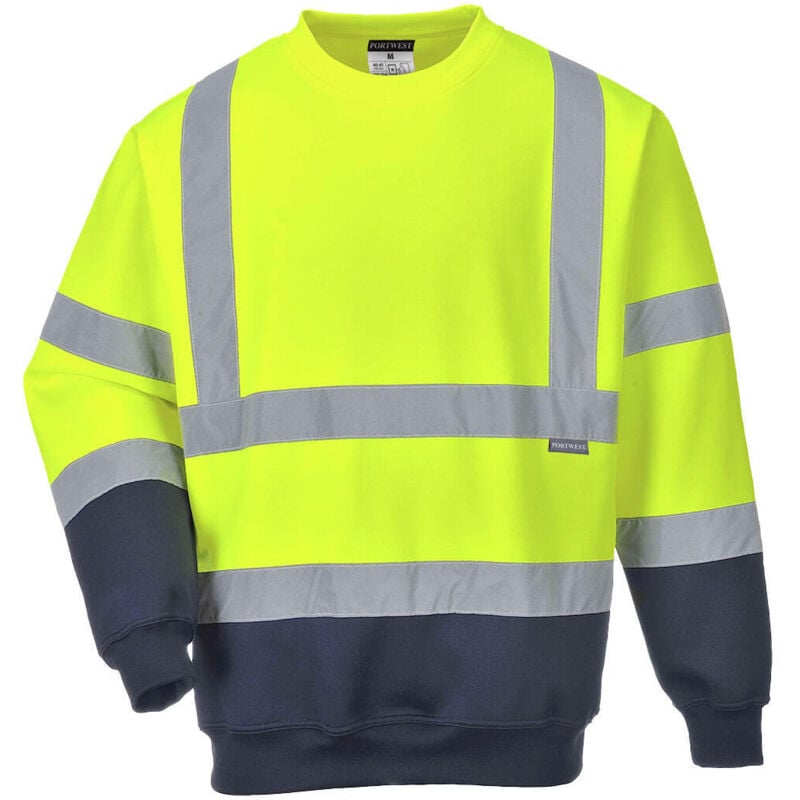 Sweatshirt bicolore HiVis couleur : Jaune/Marine taille m Portwest