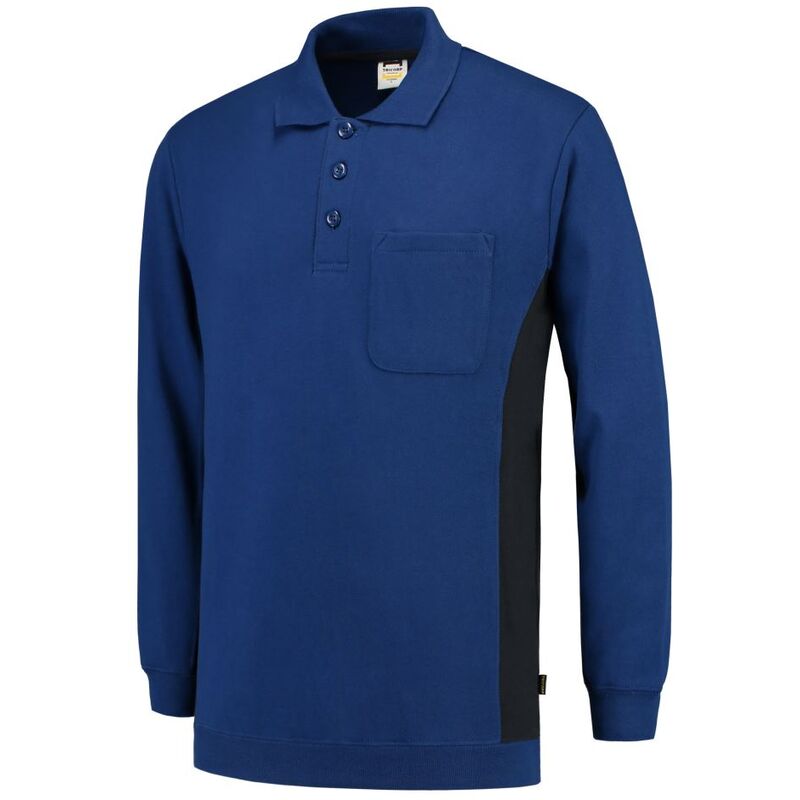 Sweat-shirt Polo Collar Bicolor Pocket Pocket Royalbluenavy Gr. m
