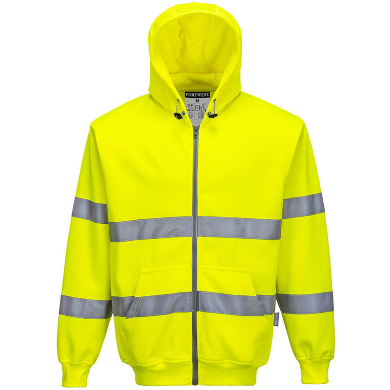 Sweat zip HiVis à capuche Jaune xs Sweat zip HiVis à capuche Jaune xs
