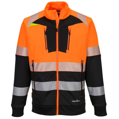 Sweat-shirt Zippé Dx4 Hv Classe 1 - Taille 5xl - Orange/noir - Portwest