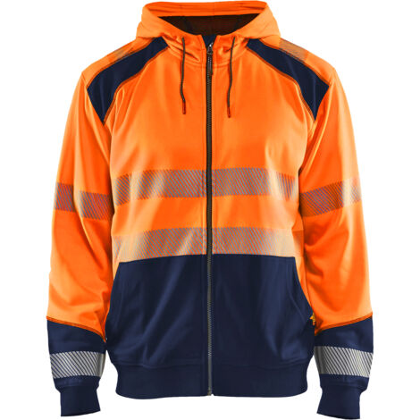 Sweat zippé à capuche haute-visibilité 3546 Orange fluo/Marine Blaklader - 354625285389 4XL