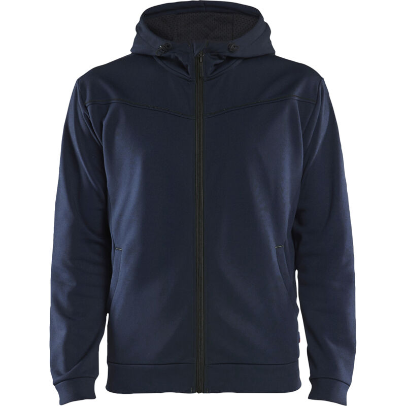 Sweat de travail zippé à capuche 3363 - Marine foncé/Noir S