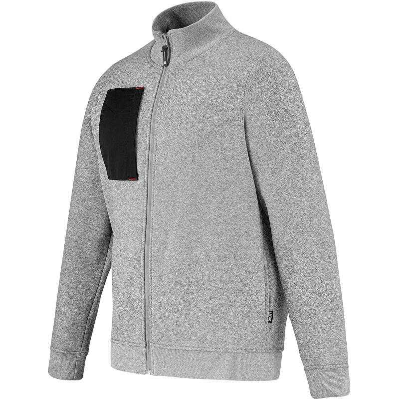 Sweat zippe steel gris chine / noir m