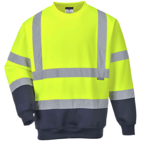 Sweatshirt bicolore HiVis couleur : Jaune/Marine taille 4XL - PORTWEST