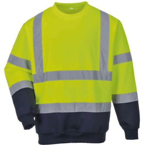 Sweatshirt bicolore HiVis couleur : Jaune/Marine taille S - PORTWEST