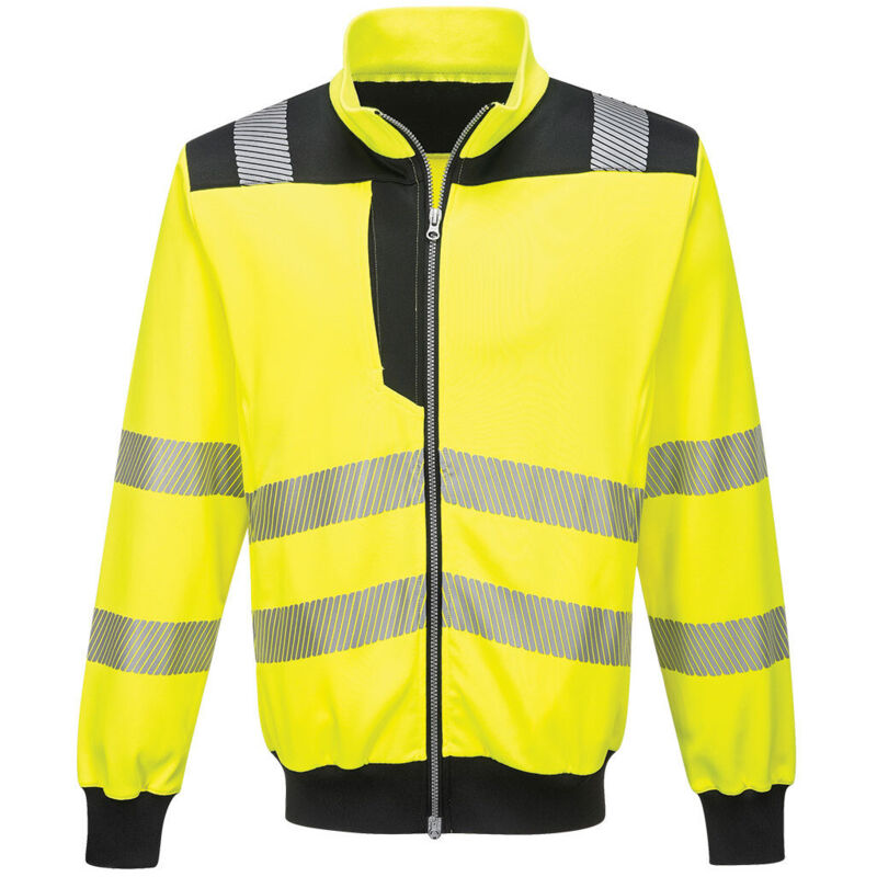 Pw3 Hi-vis Sweatshirt Mit Reißverschluss Farbe, Gelb/schwarz Größe Xl - Portwest