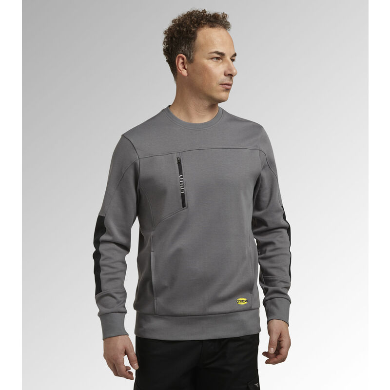 Pull de travail léger crew litework - Gris Acier xl