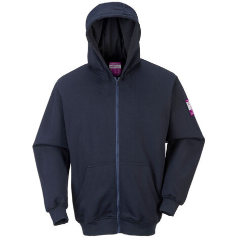 Sweatshirt FR zippe a capuche couleur : Marine taille M - PORTWEST