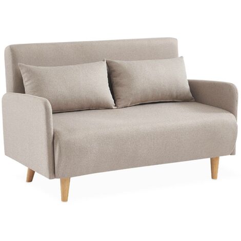 sweeek - 2-Sitzer Sofa, Stoff, Beige