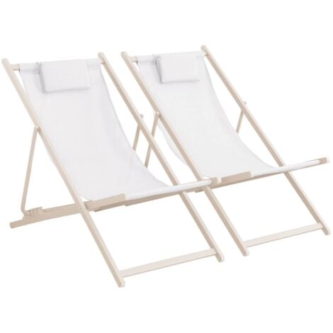 sweeek - 2er-Set Gartenliegen mit Kissen