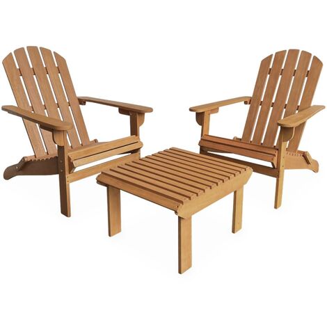 sweeek - 2er-Set Gartensessel mit Fußstütze