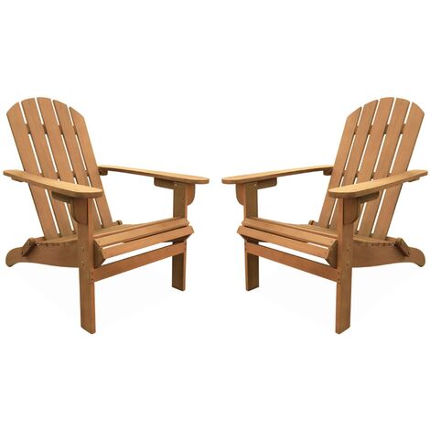 sweeek - 2er-Set Gartensesseln aus Holz