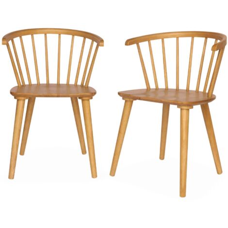 sweeek - 2er-Set Sprossenstühle aus Holz und Sperrholz
