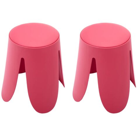 sweeek - 2er-Set stapelbare Hocker mit Kunstleder