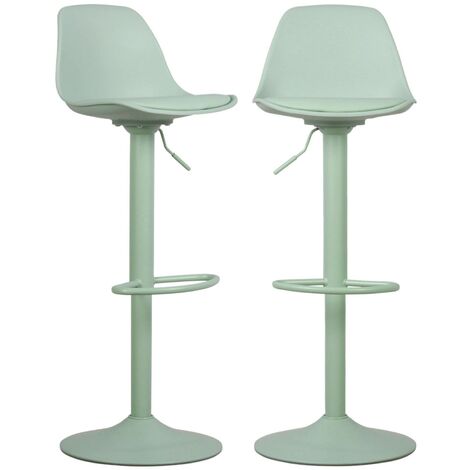 sweeek - 2er Set verstellbare Barhocker mit Sitzbezug aus Kunstleder