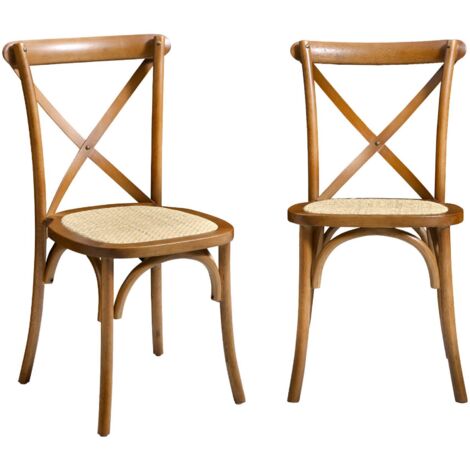 sweeek - 2er-Set Vintage Bistrostuhl aus Holz