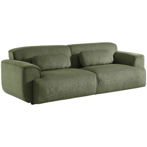 sweeek - 3-Sitzer-Sofa mit Cordbezug, Cord, Grün
