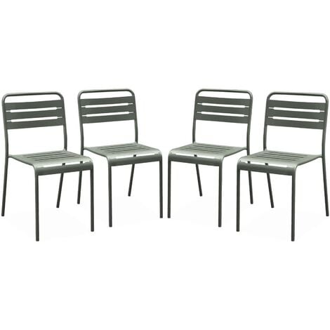 sweeek - 4er-Set Gartenstühle aus Stahl