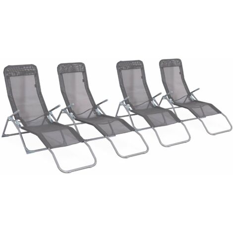 sweeek - 4er Set klappbare Sonnenliegen