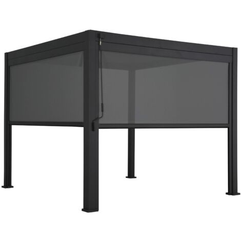 sweeek - Bioklimatische Pergola Triomphe 3x3m V2 mit 2 Markisen 3 m