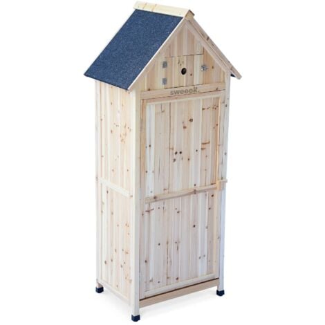 sweeek - Gartenschrank aus Tanne, 4 Stauräume