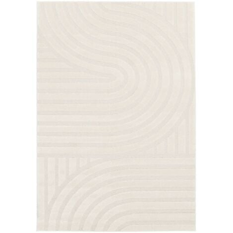 sweeek - Indoor-Teppich mit Bogenmuster cremefarben - 160 x 230 cm