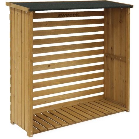 sweeek - Kaminholzregal 120x45x120cm, Holz