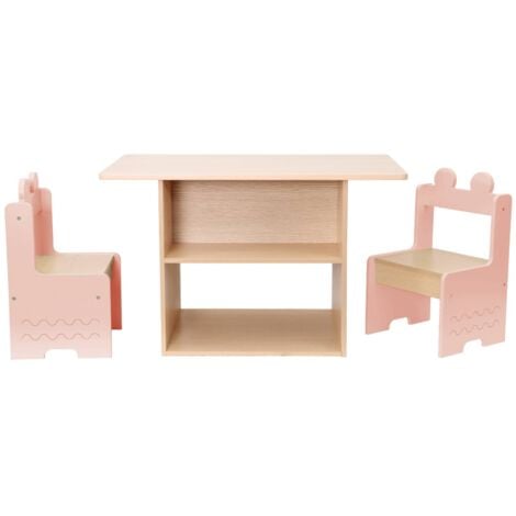 sweeek - Kindertisch mit Ablage + 2 Stühle