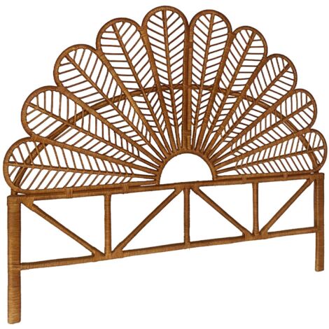 sweeek - Kopfteil aus dunklem Rattan - 140 cm