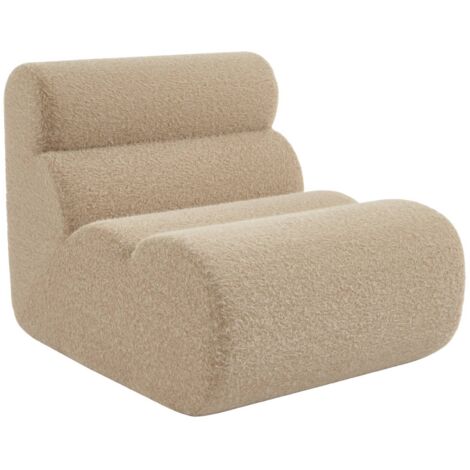 sweeek - Modularer Lounge-Sessel mit Bezug im Alpaka-Look , Stoff, Beige