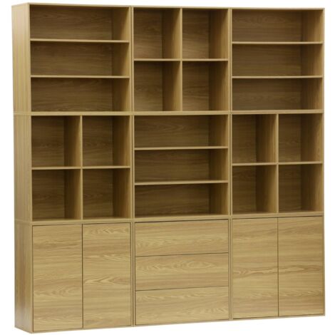 sweeek - Modulares Regal Holzdekor 9 Elemente