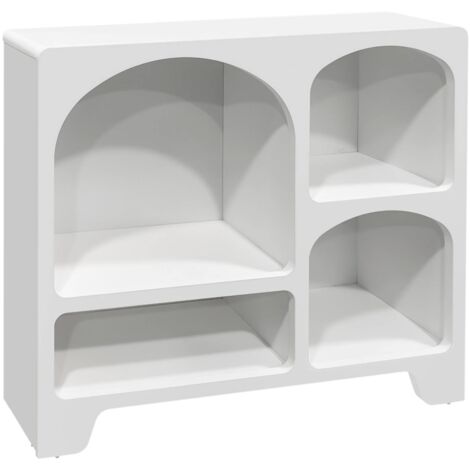 sweeek - Organisches Sideboard mit 4 Fächern weiß 90cm