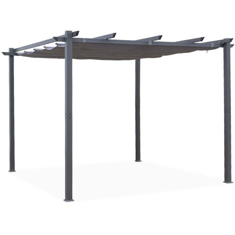 sweeek - Pergola, Aluminium, 3x3m, Schiebedach