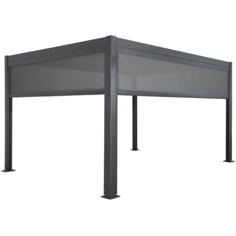 sweeek - Pergola mit Lamellendach Triomphe 3x4m + Markise 3m + Markise 4m