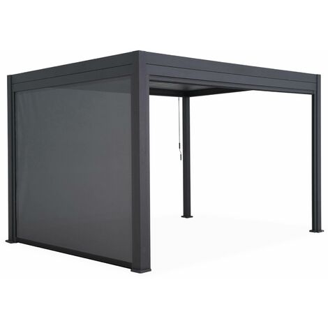 sweeek - Pergola mit Lamellendach Triomphe 3x4m mit Markise 3m