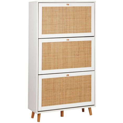 sweeek - Schuhschrank mit Rattan-Geflecht