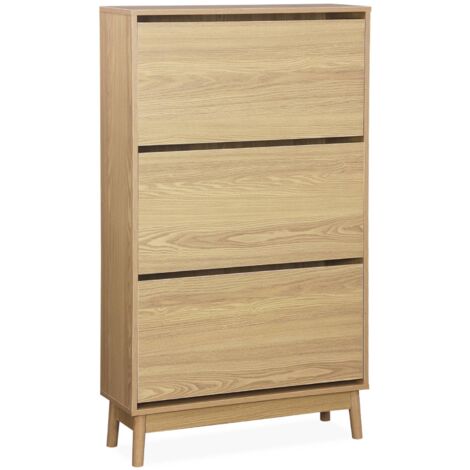 sweeek - Skandinavischer Schuhschrank mit Holzdekor