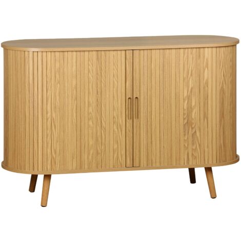sweeek - Skandinavisches Sideboard mit 2 Schiebetüren, 120 cm