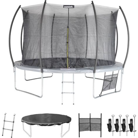 sweeek - Trampolin 370cm internes Sicherheitsnetz und Komplettkit