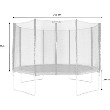 sweeek - Trampolin Ø370cm - mit Sicherheitsnetz und Zubehör