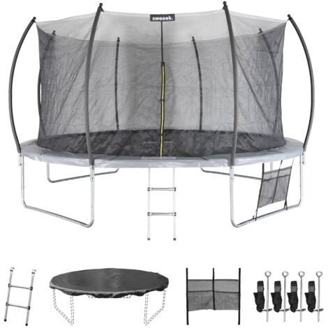 sweeek - Trampolin 430 cm, internes Sicherheitsnetz und Zubehörpaket