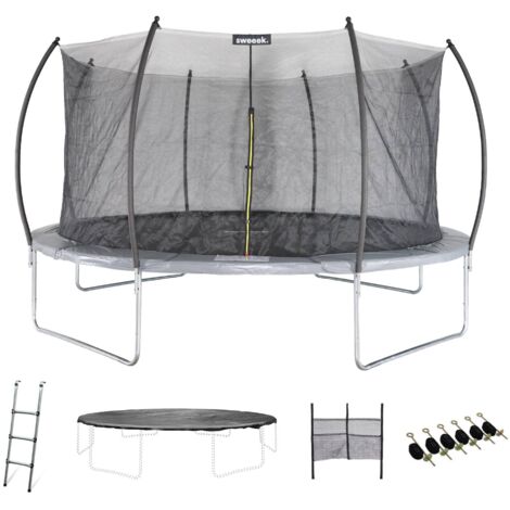 sweeek - Trampolin 490cm, internes Sicherheitsnetz und Zubehör